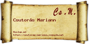 Csutorás Mariann névjegykártya