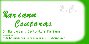 mariann csutoras business card